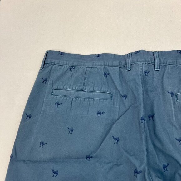 Merona Men’s Camel Print Khaki Shorts Blue Size 42 Waist Belt Loops - Picture 6 of 9